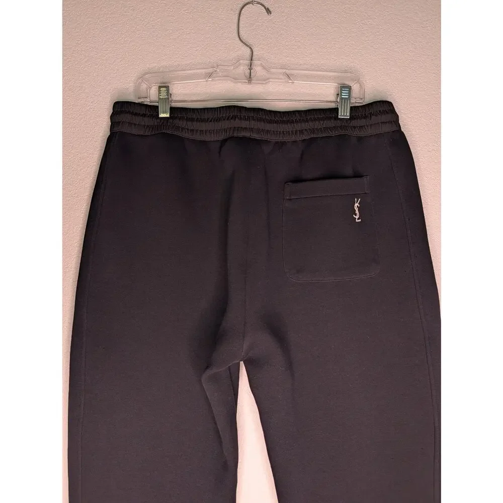 Yves St Laurent YSL Logo Embroidered Men's Joggers 36 Luxury Designer Sweatpants - Picture 2 of 8